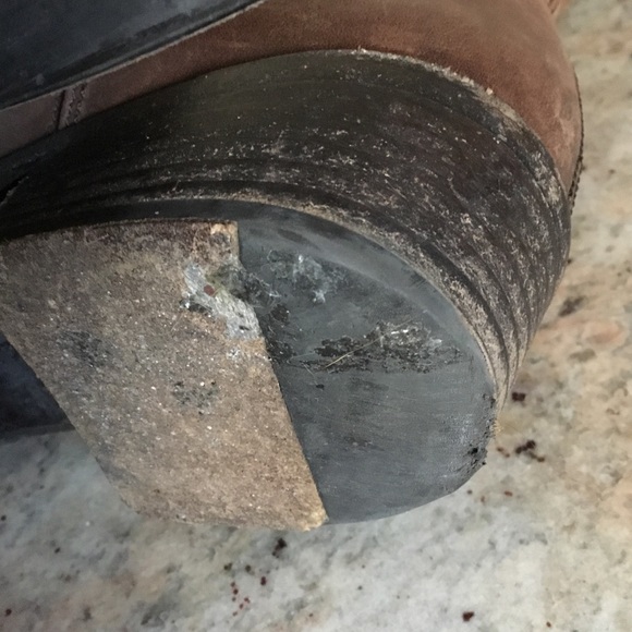 Vintage Salvatore Ferragamo Brown Distressed Leather Tall Riding Boots - Picture 10 of 16